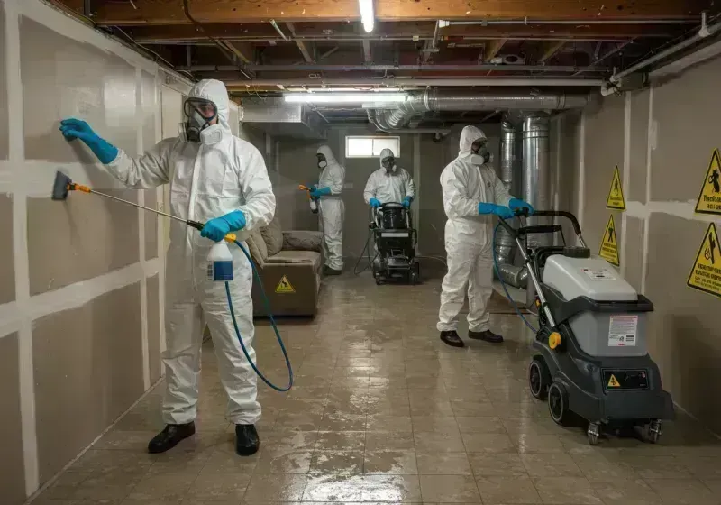 Basement Moisture Removal and Structural Drying process in Earlville, IL